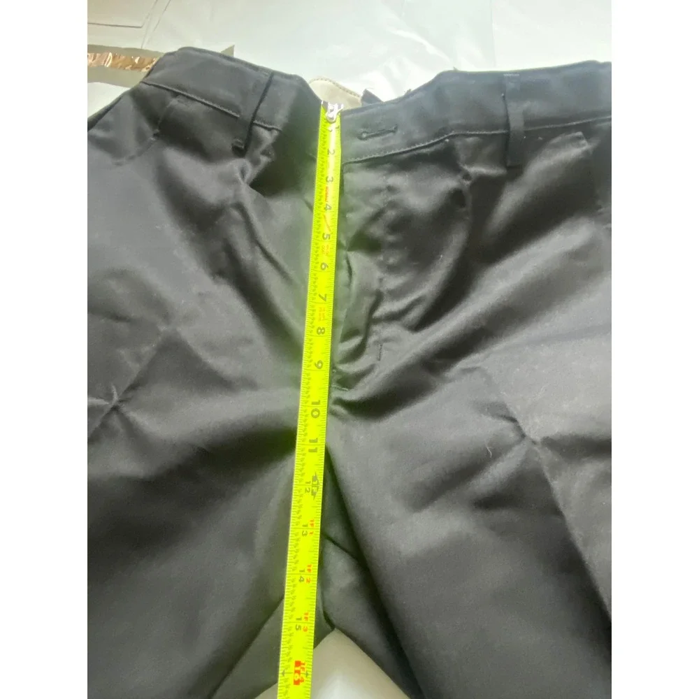 Mens Black Dress Pants Flat Front Straight‎ Leg Formal Trousers Size 38